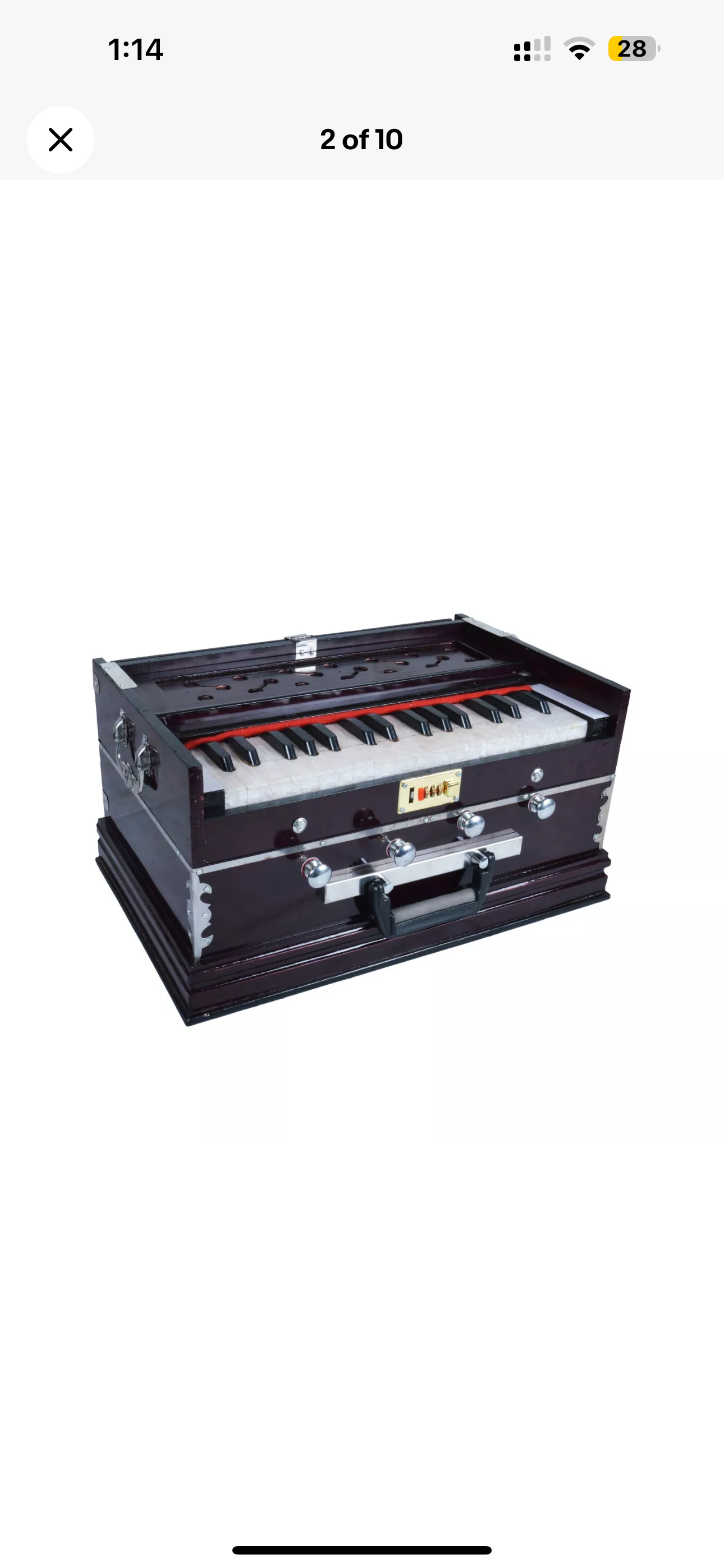 Indian Harmonium – 32 Keys, 4 Stoppers, Double Reed Kail Wood – Traditional Musical Instrument for Classical & Devotional Music