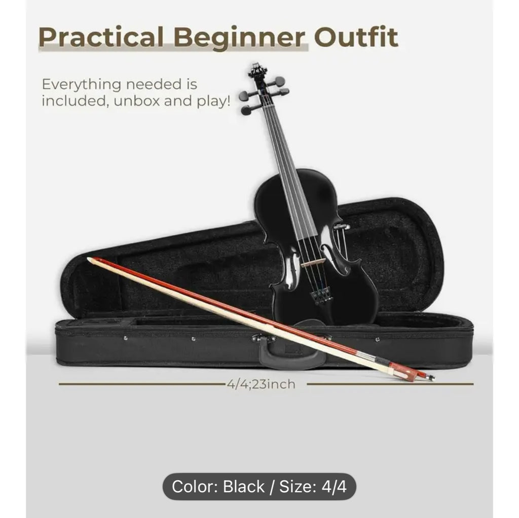 4/4 Full Size Acoustic Violin Set – Beginner Student Violin with Case,