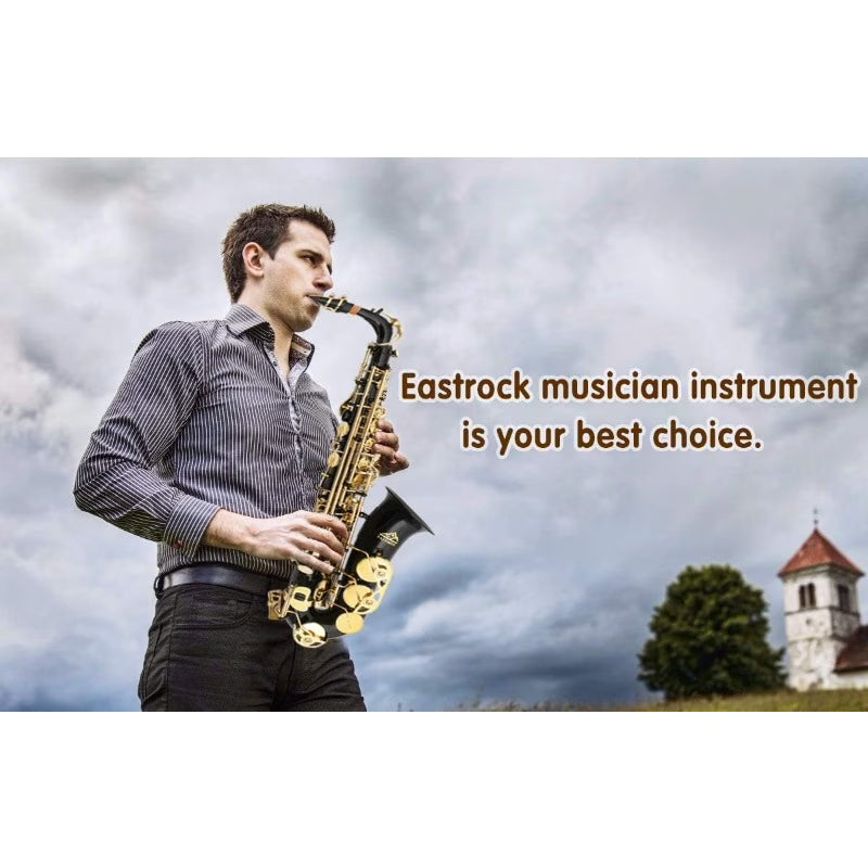 Eb Alto Saxophone Beginner Kit Gold Lacquer Sax Case Mouthpiece Reeds Neck Strap