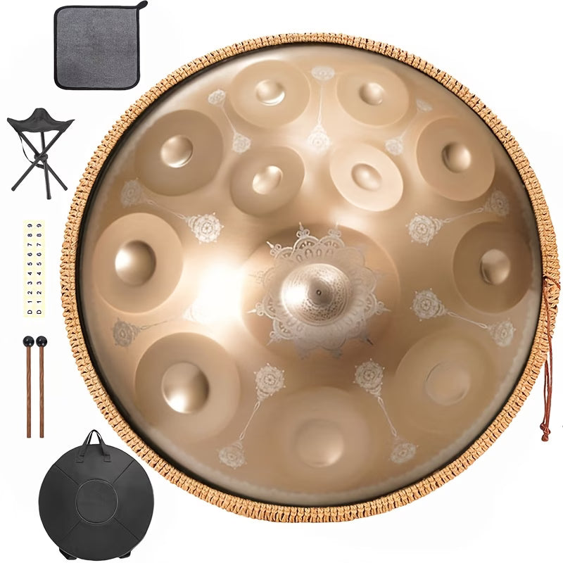 22-Inch D Minor 432Hz Handpan Drum | Sound Healing & Yoga Instrument Kit This title puts the primary keyword first and includes key differentiators like the specific scale (D Minor), frequency (432Hz), and primary use cases (sound healing and yoga).