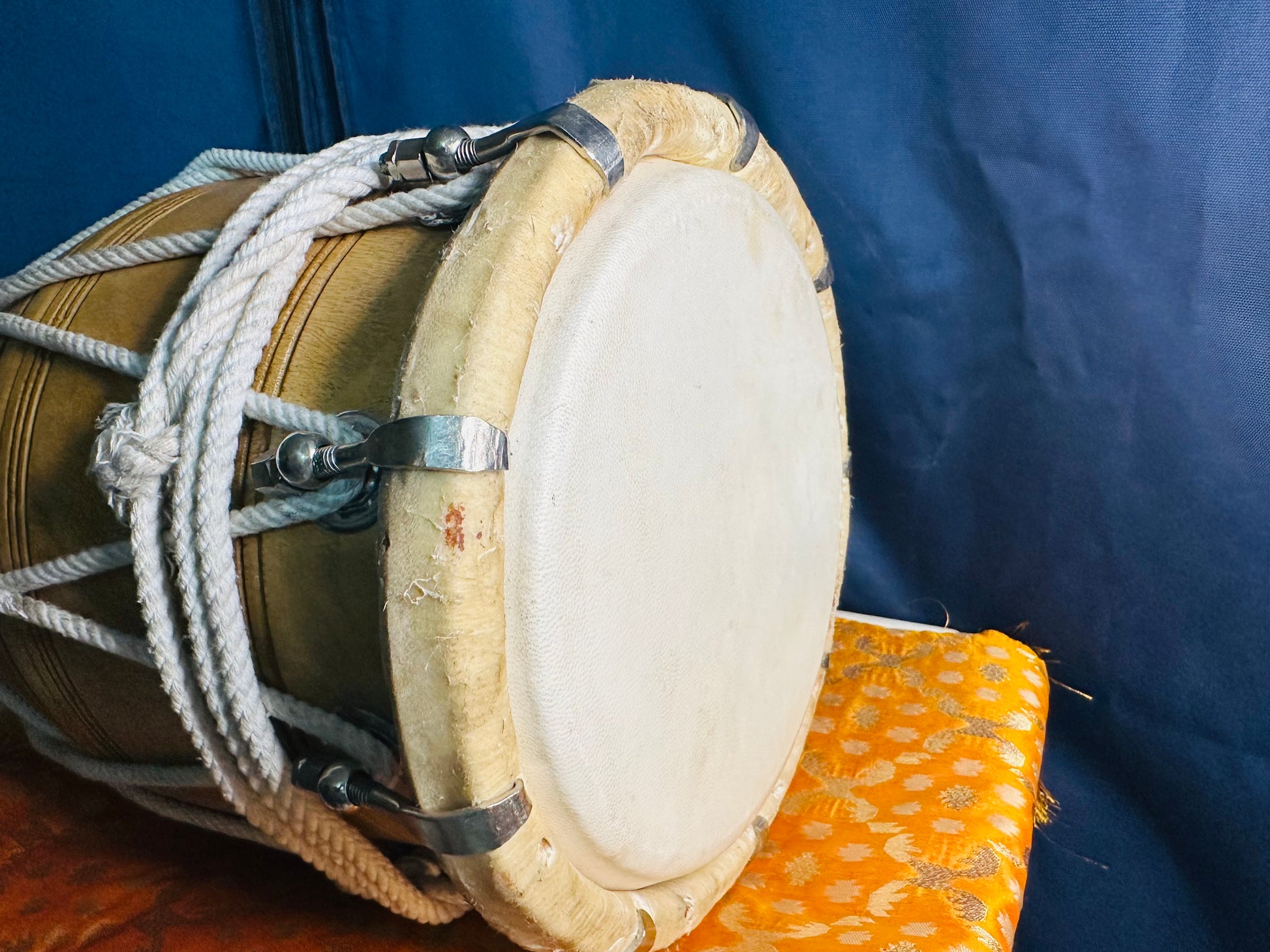 High-Quality Handmade Wooden Dholak | Natural Finish | Professional Folk Drum