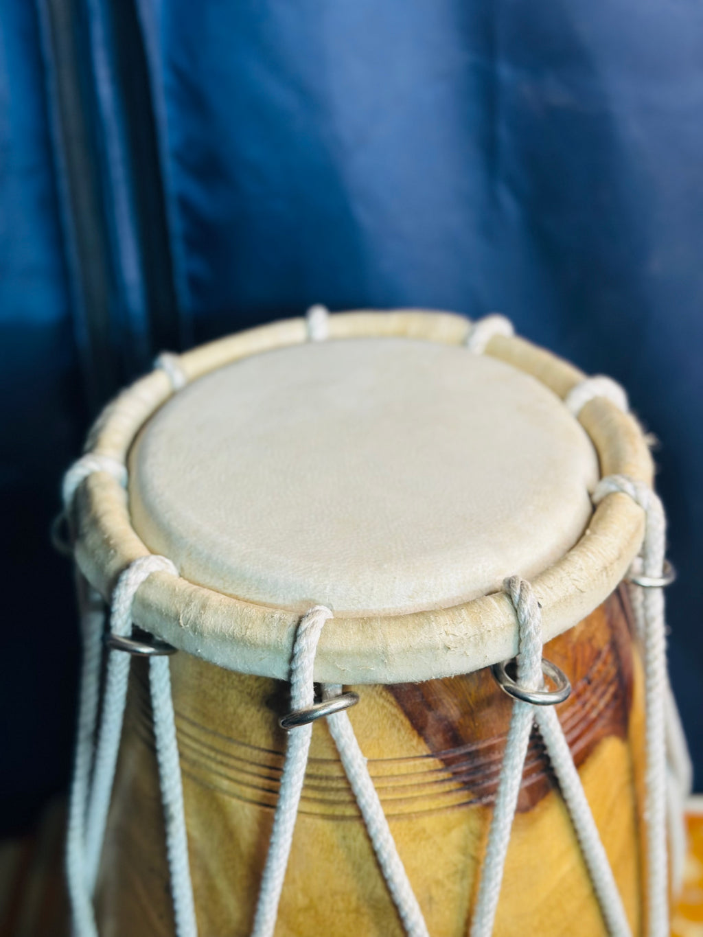 High-Quality Handmade Wooden Dholak | Natural Finish | Professional Folk Drum