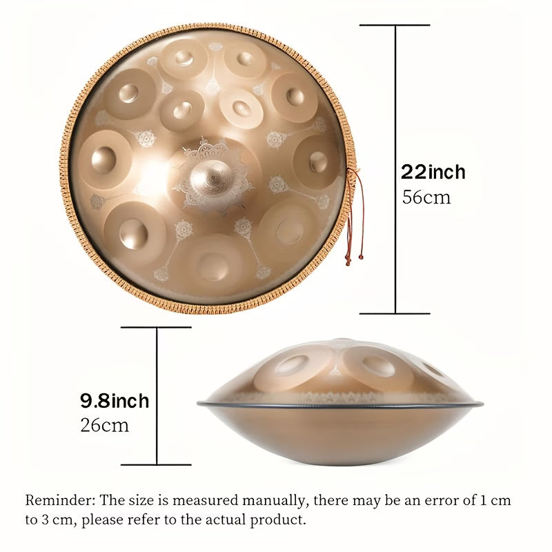 22-Inch D Minor 432Hz Handpan Drum | Sound Healing & Yoga Instrument Kit This title puts the primary keyword first and includes key differentiators like the specific scale (D Minor), frequency (432Hz), and primary use cases (sound healing and yoga).