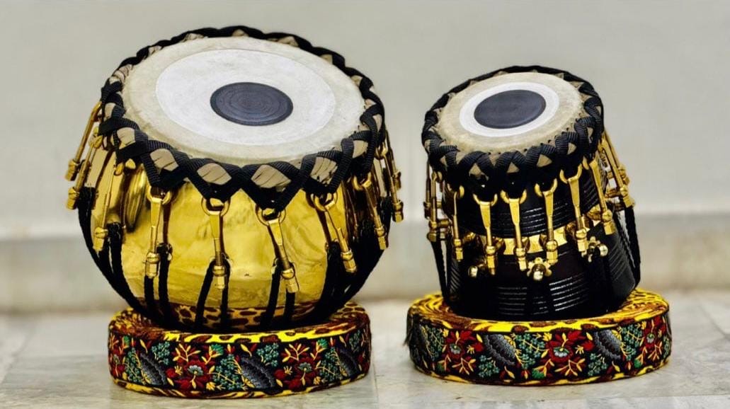 Professional premium Tabla Set – Engraved Brass Bayan & Wooden Dayan – Indian Classical Drum