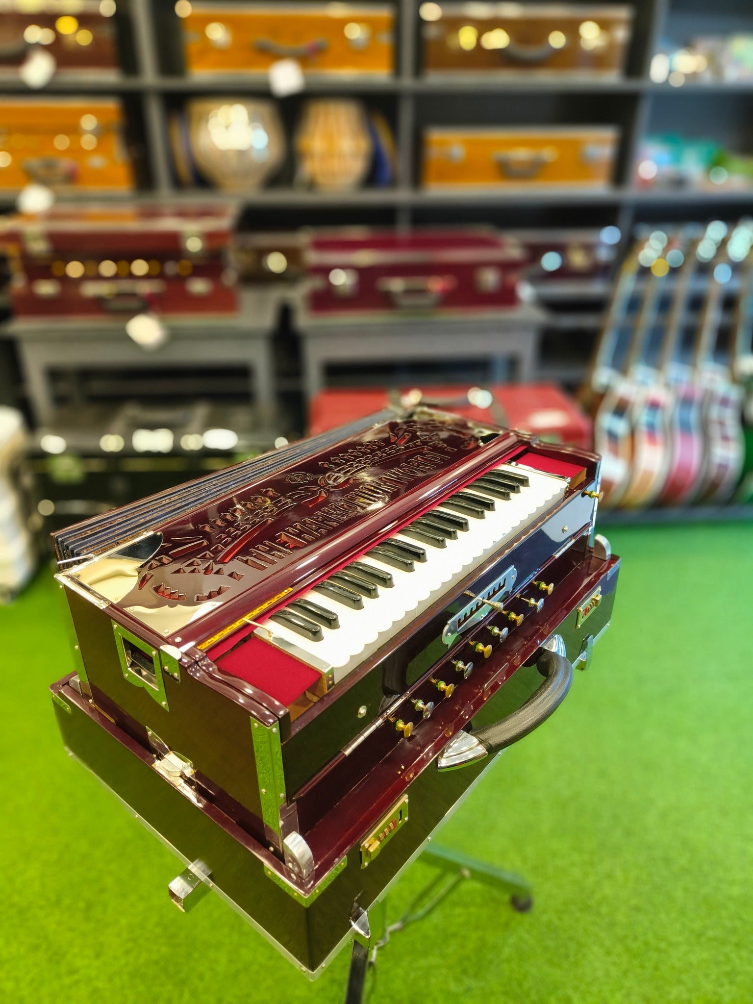 German Jubilate 2 Line Right Coupler Harmonium Designed for Solo Artists &amp; Classical Vocalists