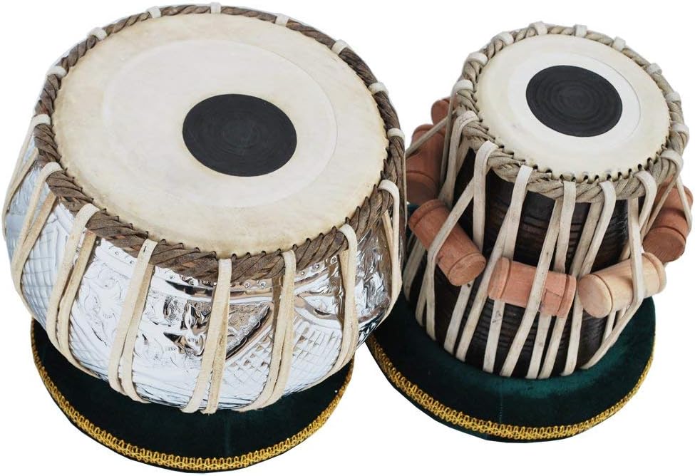 Tabla Set – 3Kg Designer Chromed Copper Bayan & Sheesham Wood Dayan