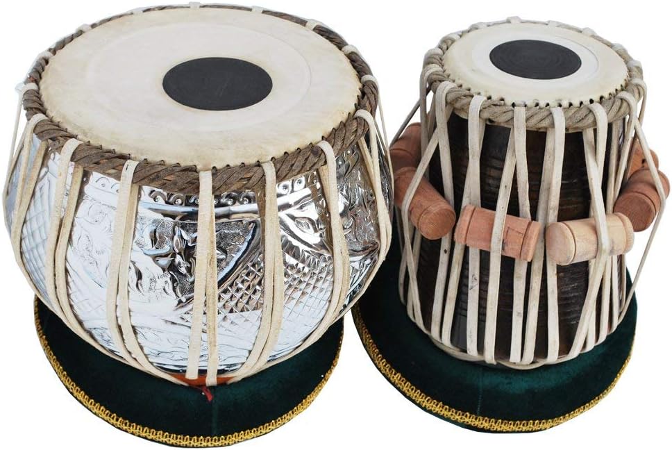 Tabla Set – 3Kg Designer Chromed Copper Bayan & Sheesham Wood Dayan