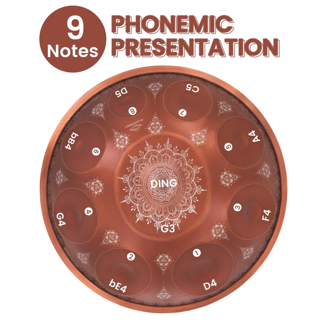 Mandala Handpan Drum D Kurd 10 Note 22in 432 Hz Steel Percussion w/ Bag & Stand