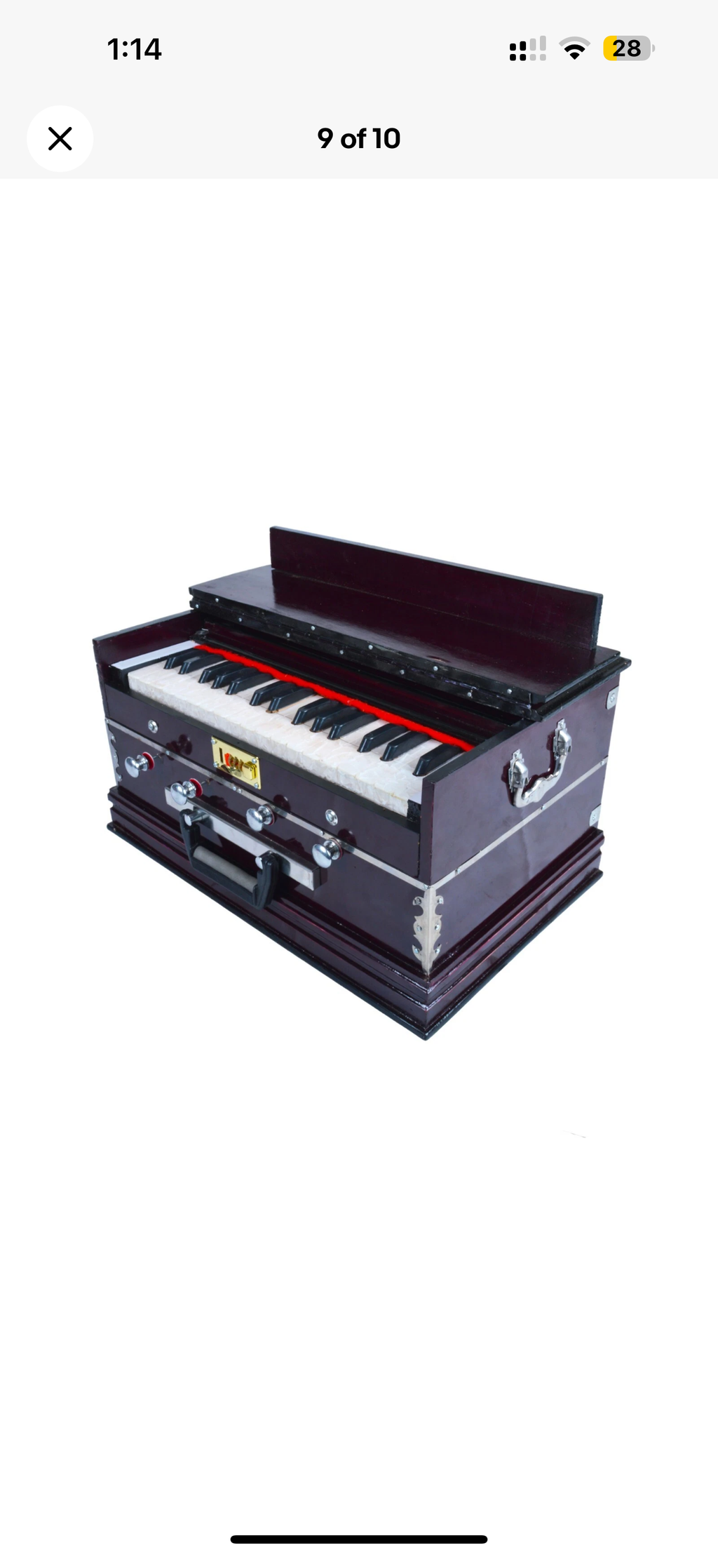 Indian Harmonium – 32 Keys, 4 Stoppers, Double Reed Kail Wood – Traditional Musical Instrument for Classical & Devotional Music