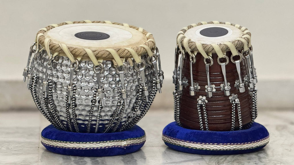 Handcrafted Brass Bayan & Wooden Dayan Tabla Set | Professional Indian Drums