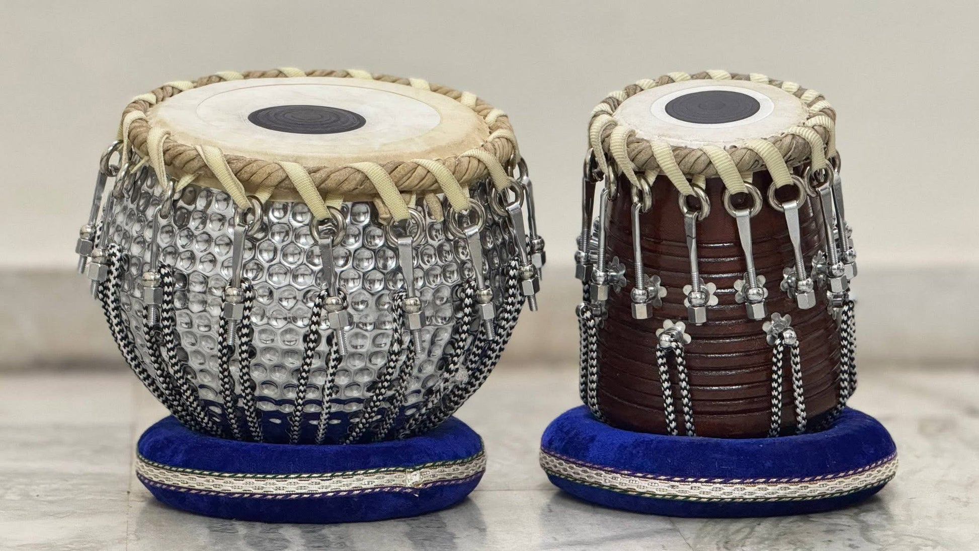 Handcrafted Brass Bayan & Wooden Dayan Tabla Set | Professional Indian Drums