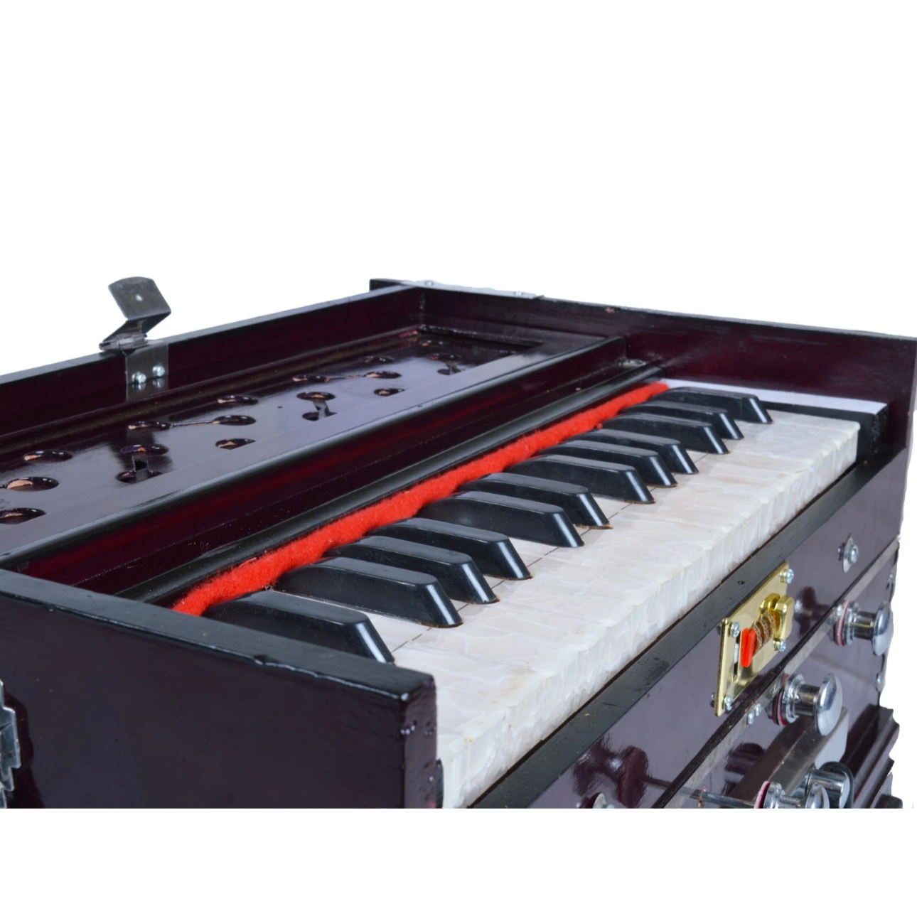 Indian Harmonium – 32 Keys, 4 Stoppers, Double Reed Kail Wood – Traditional Musical Instrument for Classical & Devotional Music