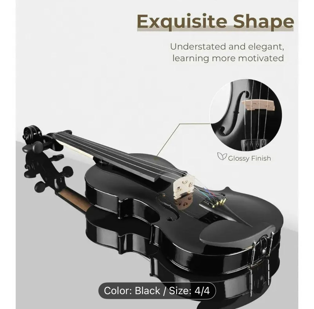4/4 Full Size Acoustic Violin Set – Beginner Student Violin with Case,
