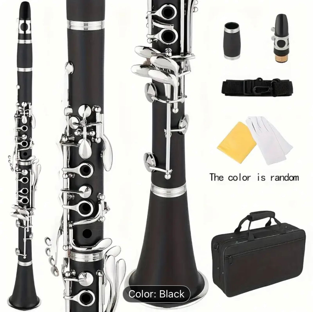 Beginner Bb Clarinet Set – 17 Keys, Bakelite Body, Nickel-Plated,