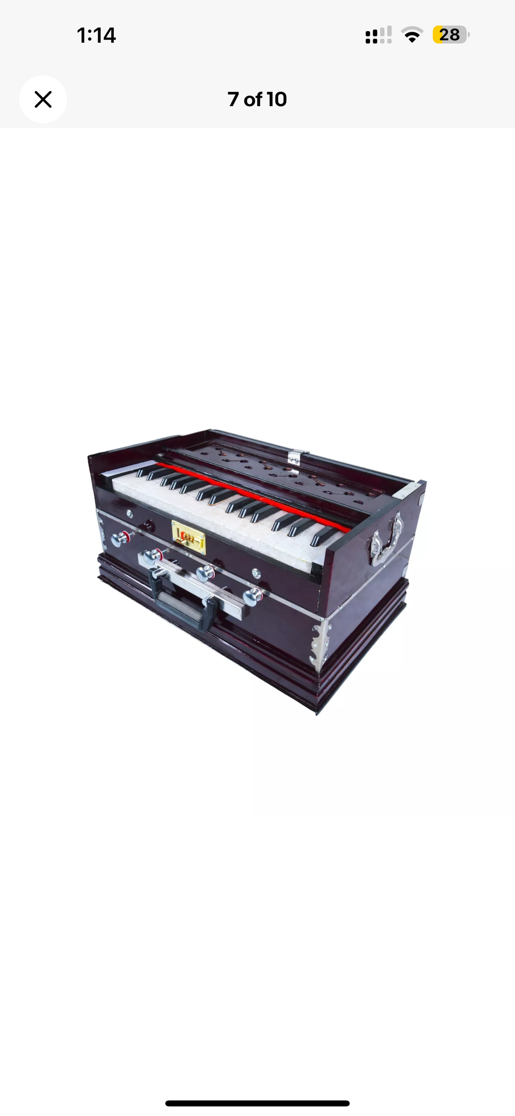 Indian Harmonium – 32 Keys, 4 Stoppers, Double Reed Kail Wood – Traditional Musical Instrument for Classical & Devotional Music