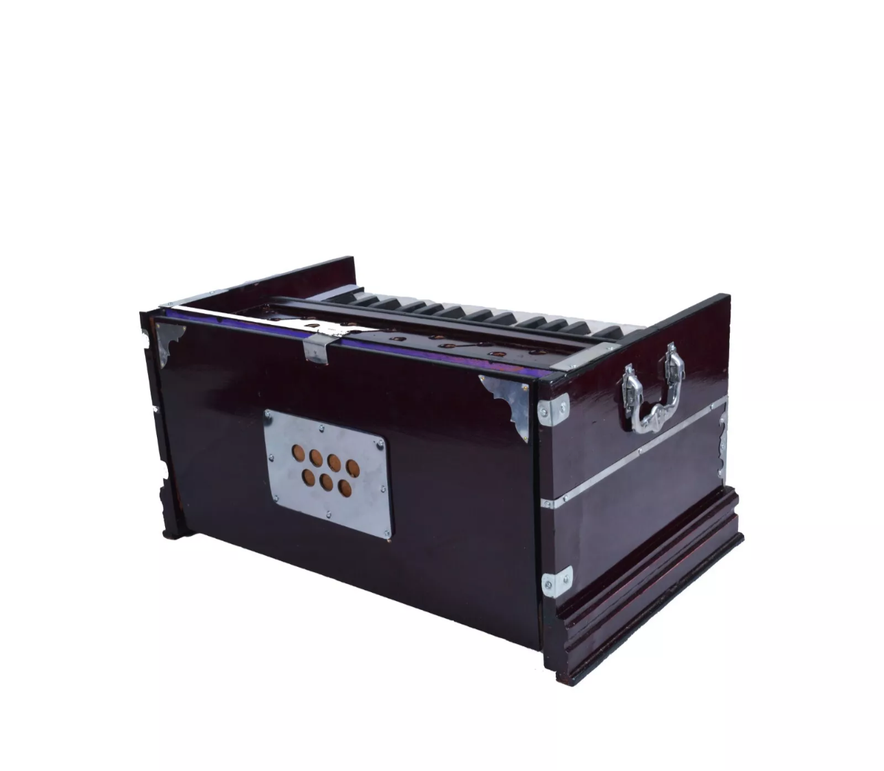 Indian Harmonium – 32 Keys, 4 Stoppers, Double Reed Kail Wood – Traditional Musical Instrument for Classical & Devotional Music