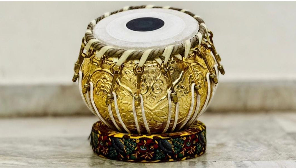 Professional premium Tabla Set – Engraved Brass Bayan & Wooden Dayan – Indian Classical Drum