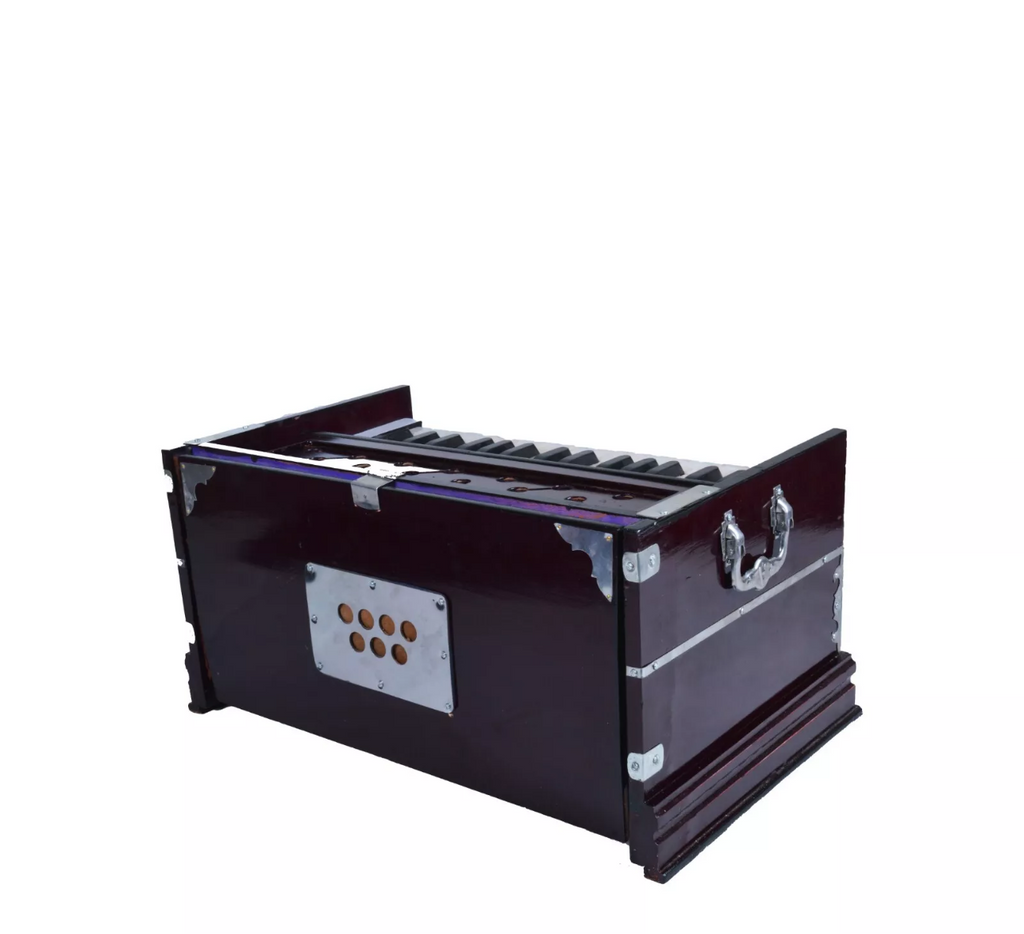 Indian Harmonium – 32 Keys, 4 Stoppers, Double Reed Kail Wood – Traditional Musical Instrument for Classical & Devotional Music