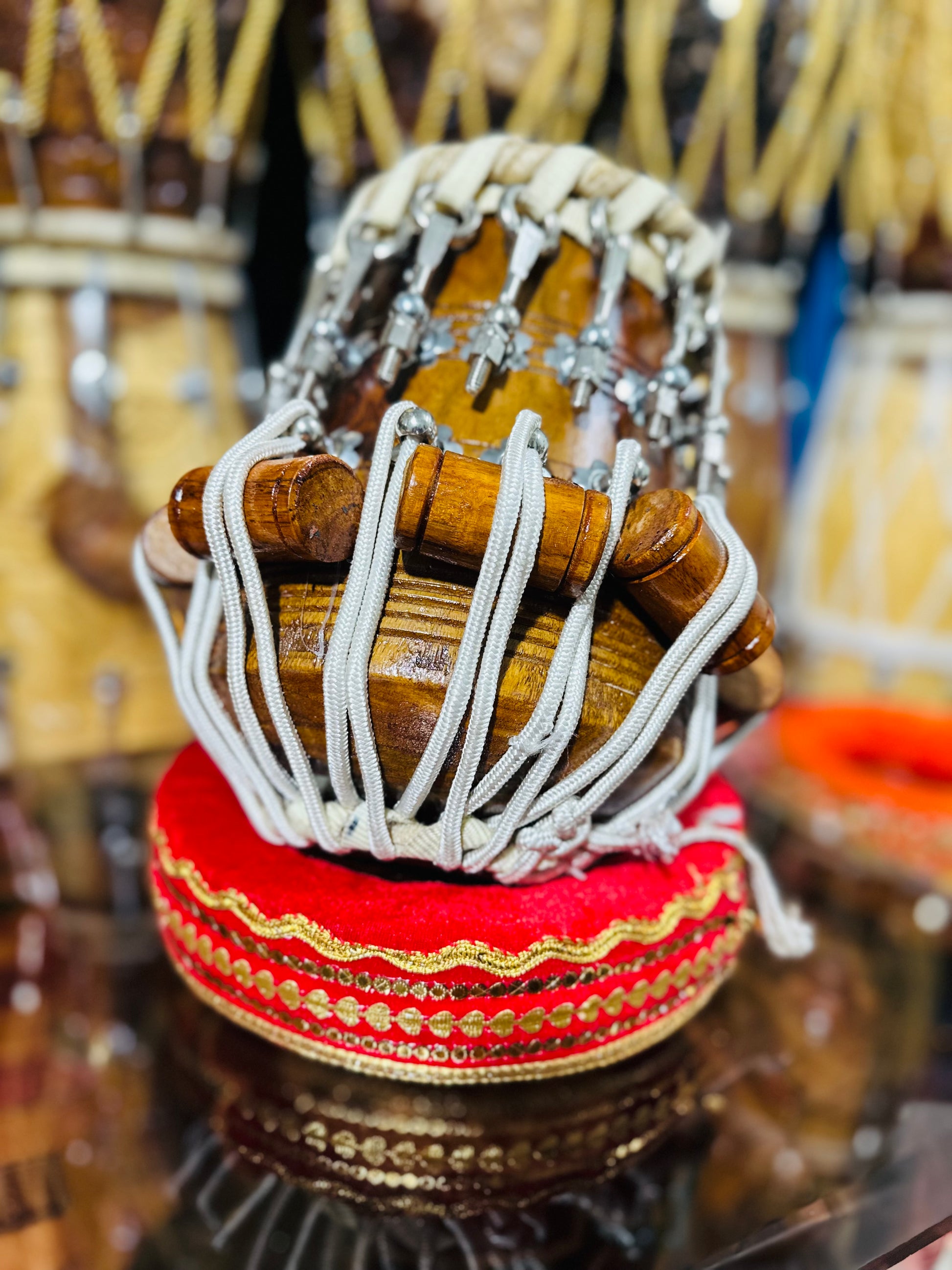 Professional Silver Engraved Tabla Set | Sheesham Wood Dayan & Brass Bayan