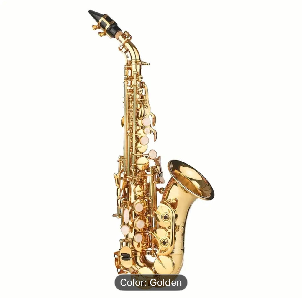 Professional Curved Soprano Saxophone – Bb Key, Gold Finish,
