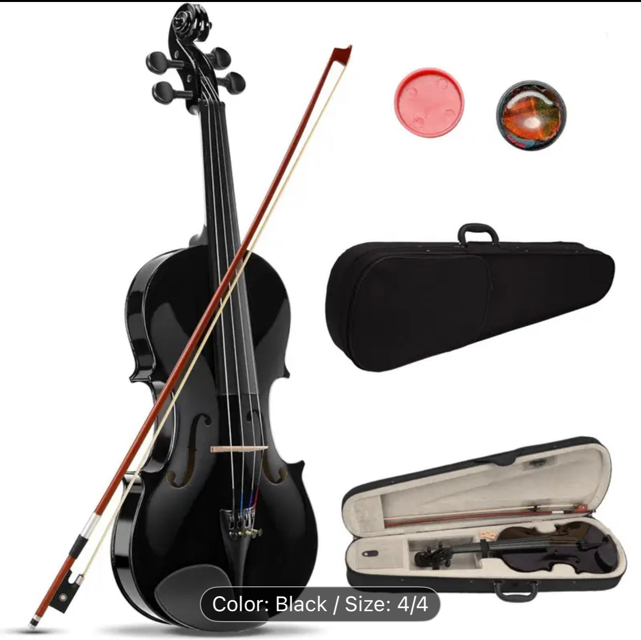 4/4 Full Size Acoustic Violin Set – Beginner Student Violin with Case,