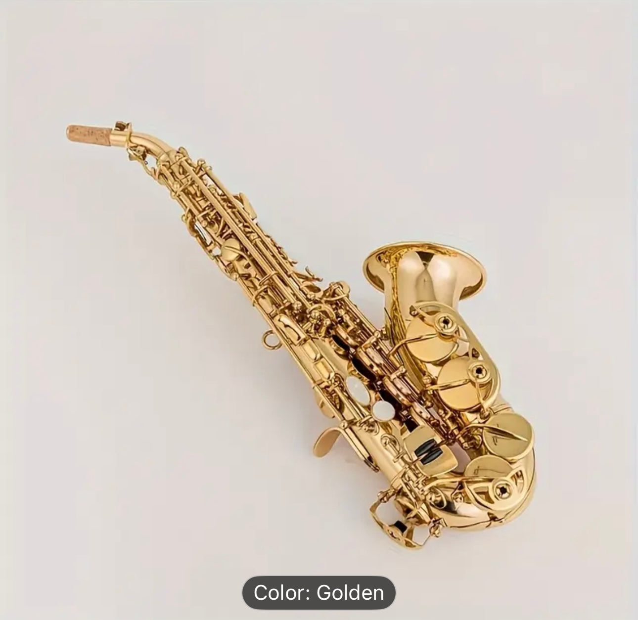 Professional Curved Soprano Saxophone – Bb Key, Gold Finish,
