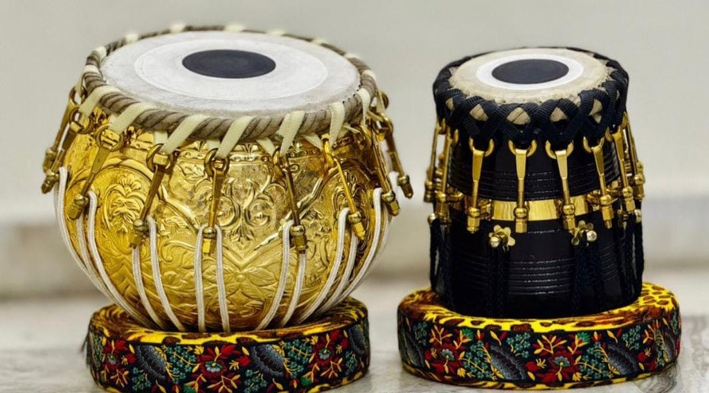 Professional premium Tabla Set – Engraved Brass Bayan & Wooden Dayan – Indian Classical Drum