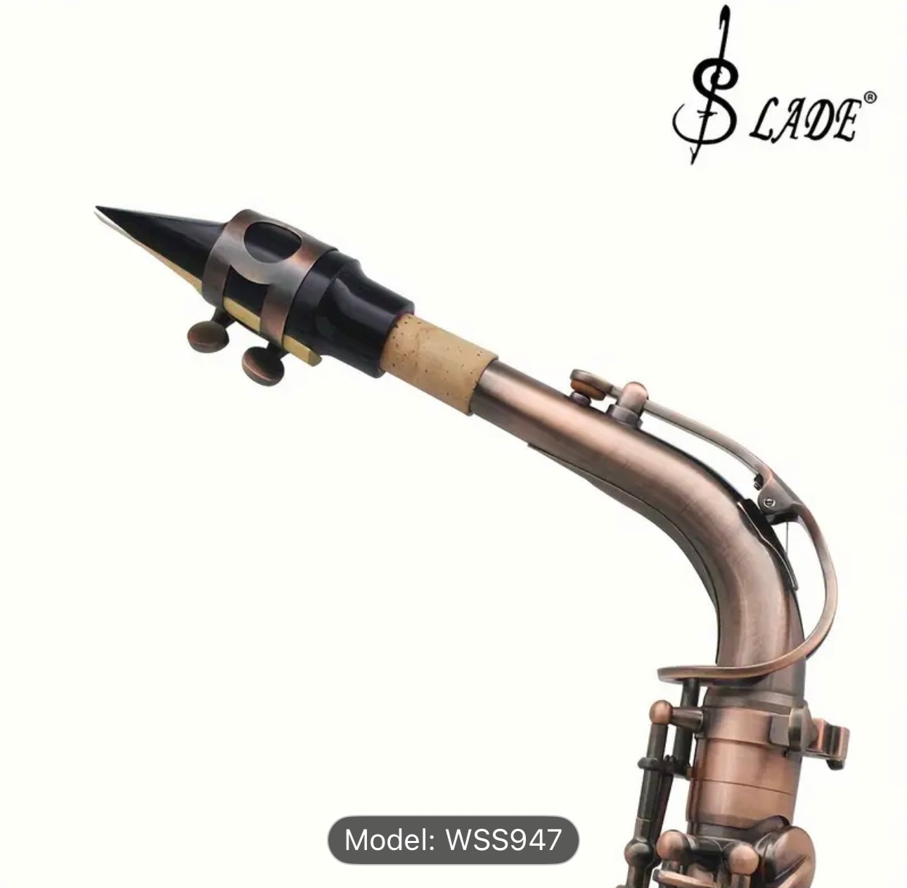 SLADE WSS947 Eb Alto Saxophone – Reddish Brown Brass, Polished Finish, Abalone Shell Keys, Case & Accessories