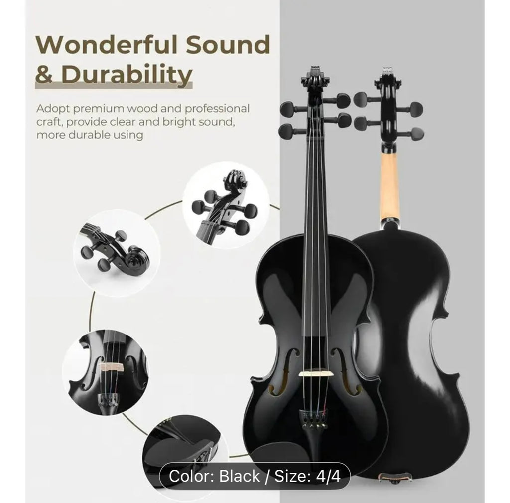 4/4 Full Size Acoustic Violin Set – Beginner Student Violin with Case,