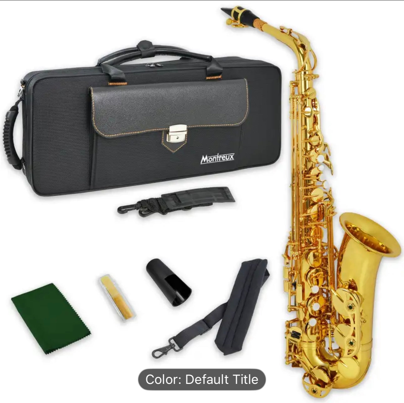 Montreux Concert Series Eb Alto Saxophone – Professional Gold-Brass, Hand-Engraved Bell, High F# Key, Deluxe Case & Mouthpiece