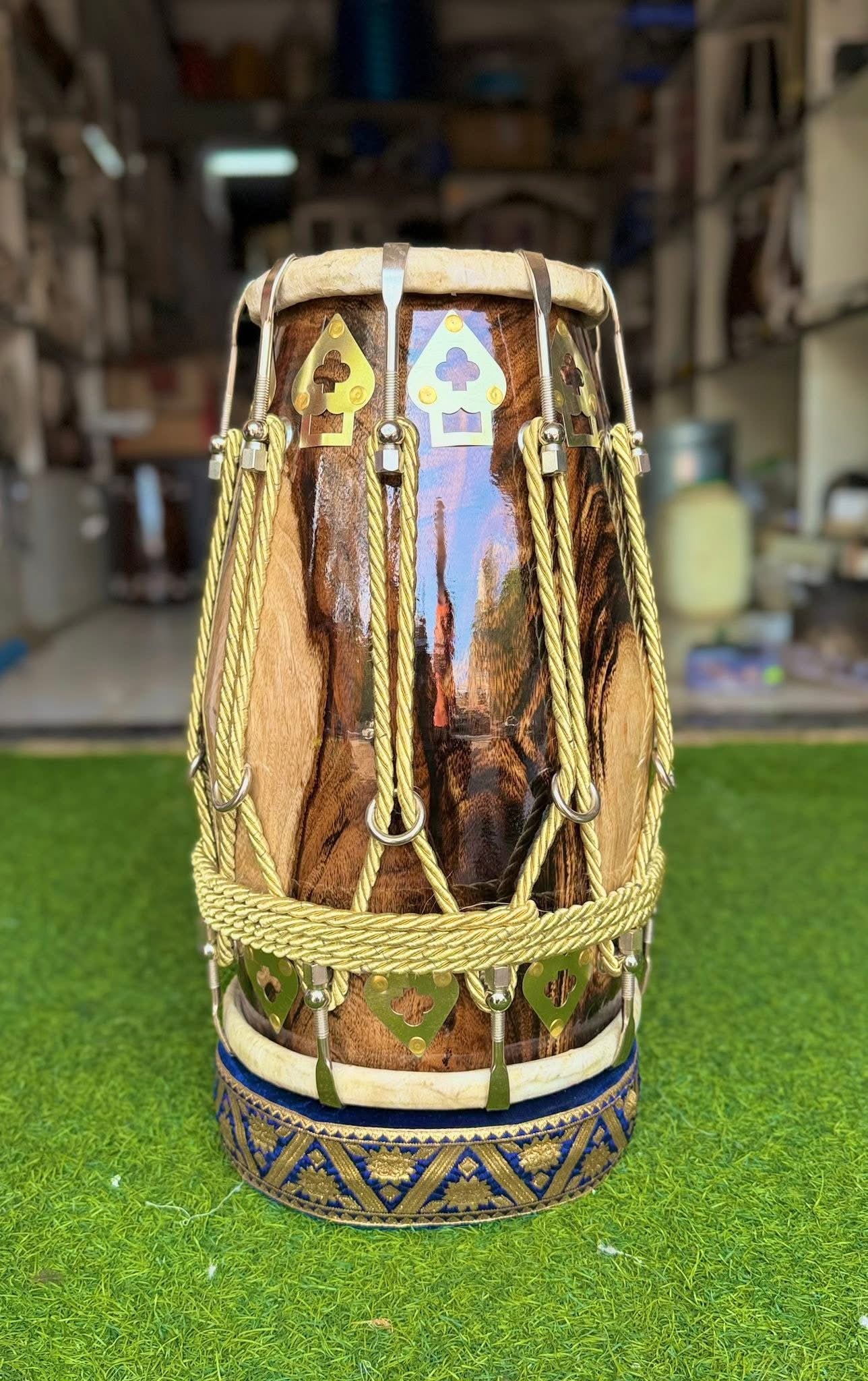 Handmade Indian premium professional Dholak Drum – Solid Wooden Body – Traditional Folk Percussion Instrument