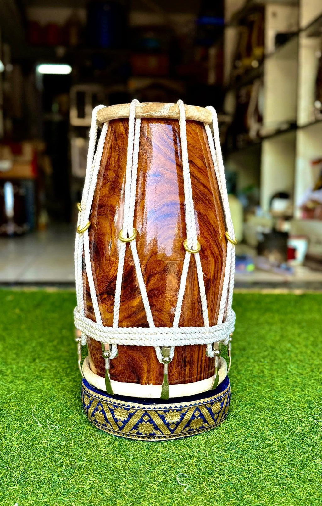 Handmade Indian premium professional Dholak Drum – Solid Wooden Body – Traditional Folk Percussion Instrument