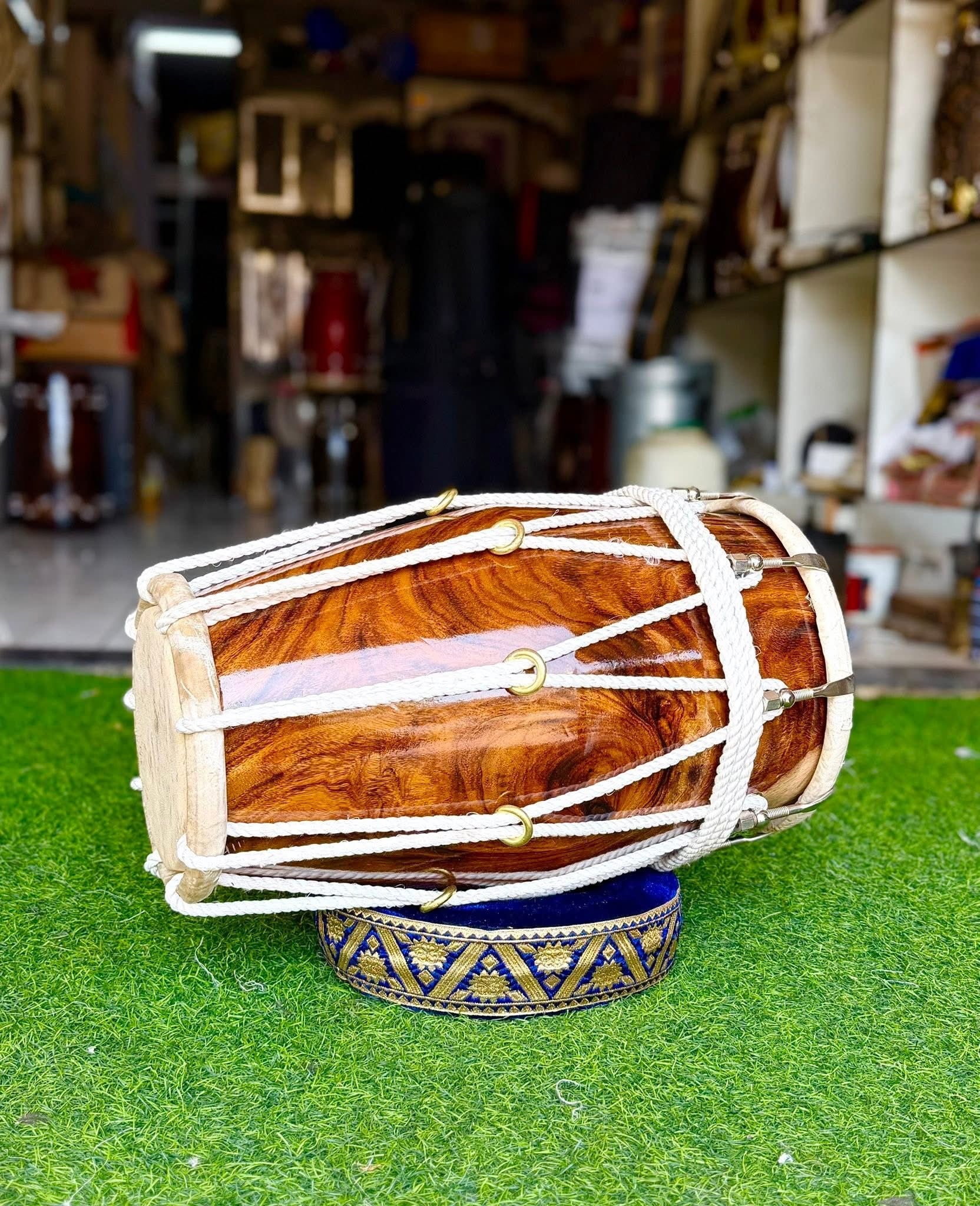 Handmade Indian premium professional Dholak Drum – Solid Wooden Body – Traditional Folk Percussion Instrument
