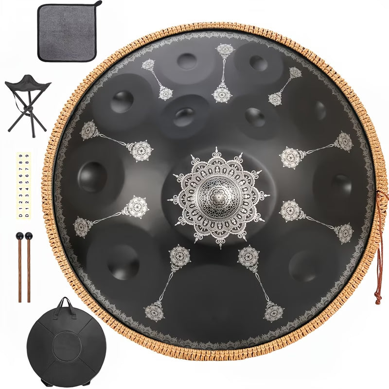 22-Inch D Minor 432Hz Handpan Drum | Sound Healing & Yoga Instrument Kit This title puts the primary keyword first and includes key differentiators like the specific scale (D Minor), frequency (432Hz), and primary use cases (sound healing and yoga).