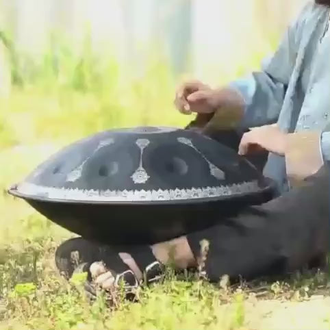 432Hz Handpan Drum 22" 9 Notes D Minor Steel Hand Pan Instrument & Accessory Kit