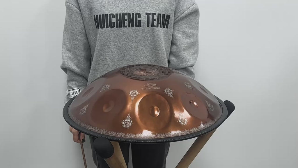 Mandala Handpan Drum D Kurd 10 Note 22in 432 Hz Steel Percussion w/ Bag & Stand