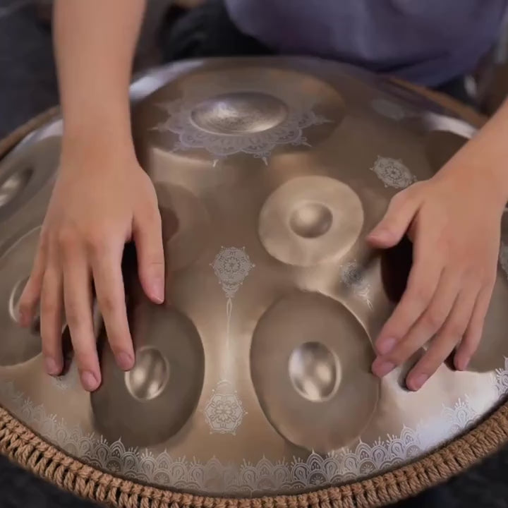 22-Inch D Minor 432Hz Handpan Drum | Sound Healing & Yoga Instrument Kit This title puts the primary keyword first and includes key differentiators like the specific scale (D Minor), frequency (432Hz), and primary use cases (sound healing and yoga).