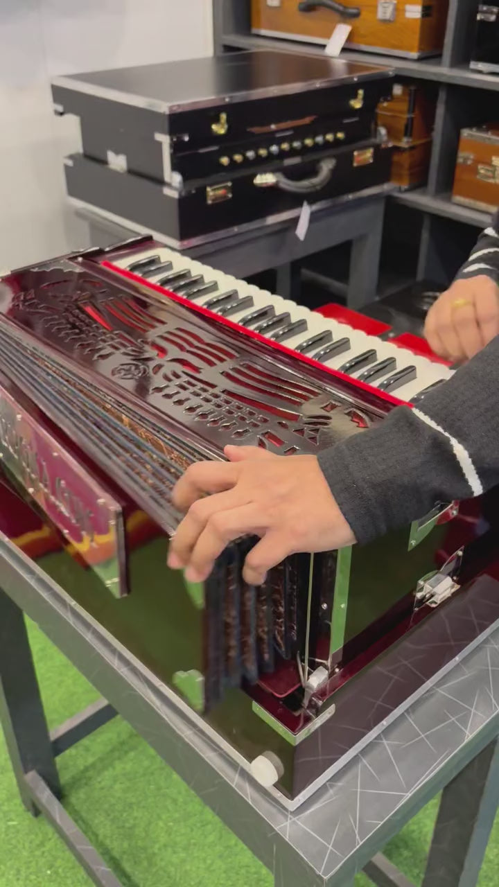 German Jubilate 2 Line Right Coupler Harmonium Designed for Solo Artists &amp; Classical Vocalists